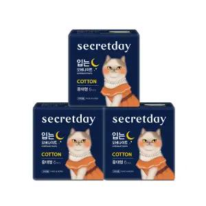 [시크릿데이]시크릿데이 코튼 입는 오버나이트 중대형 6p X 3팩