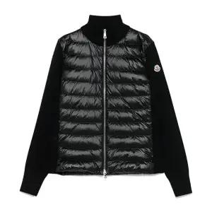 [몽클레르] 25SS 9B00025 M1131 999/ 패딩 울 하이넥 블랙 집업 가디건