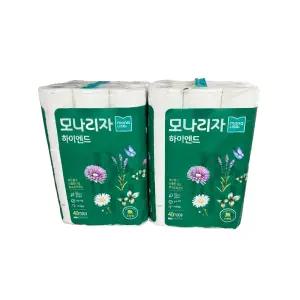 모나리자 프리미엄 천연펄프 하이엔드 40m 30롤 2팩