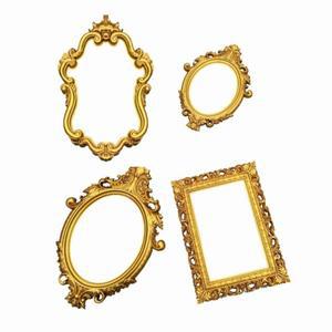 고급스러운 액자 거울 골드 앤틱 바로크 대형 결혼사진 포스터