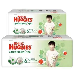 하기스 2024 안심 빠른흡수 네이처메이드 팬티형 기저귀 남아용 6단계 76매