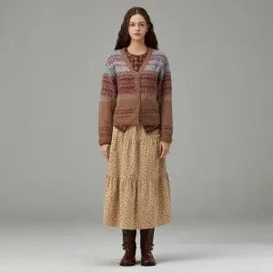 [롯데백화점]써스데이 아일랜드 [여성]자카드 브이넥 니트 가디건(T258MCD252W)