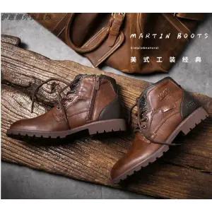 남성 앵글 가죽 정장 빈티지 남자부추 부츠 남성반부츠