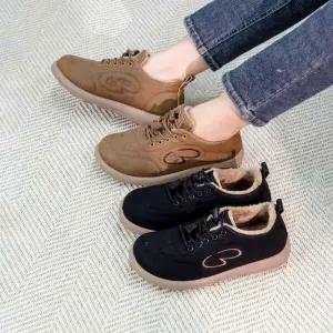 아트박스/베리콕 겨울 털안감 여자운동화 끈있는 캐주얼 스니커즈