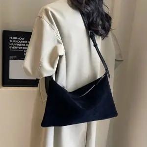 여성 스웨이드 블랙 숄더 크로스백 데일리 (WFK5NND)