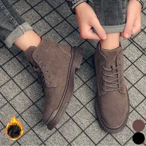 남성 겨울 털워커 앵클부츠 기모 단화 스웨이드 워커