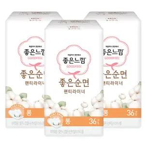 생리대 좋은느낌 좋은순면 팬티라이너 롱 36매 X 3팩