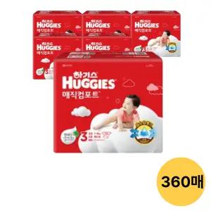 하기스 2024 매직컴포트 팬티, 3단계 공용, 60매, 6팩 (360매)