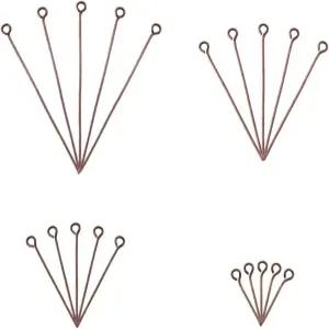 크래프트대디 600Pcs 레드 구리 오픈 아이핀 다양한 와이어 바늘 헤드핀 공예용 댕글 귀걸이 펜던트 목걸이