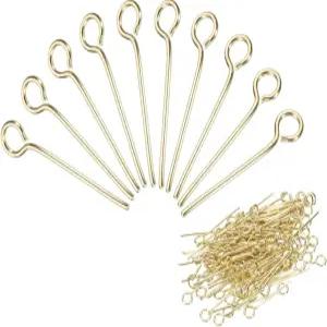 패티킬 300pcs 스테인리스 스틸 아이핀 0.6mm /24 게이지 16mm 귀걸이 플랫 헤드핀 주얼리 제작 용품 DIY