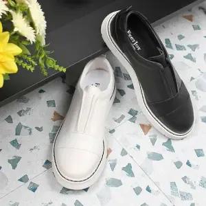 발등 고탄성 밴딩 포인트 인조가죽 소재 남성 슬립온 WE6CDC0