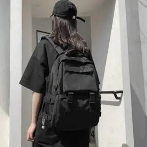 학생 백팩 폴리에스터 남녀공용 직장인 남성 백팩 다용도 사계절 방수 캐주얼 가벼운 대학생 데일리 수납력