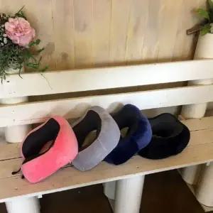 극세사 메모리폼 목베개 여행용 기내용 목 베개 쿠션 (WFKAEFD)