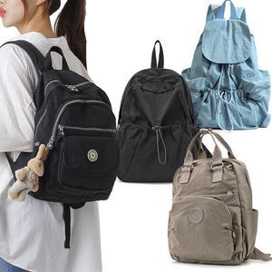 여성 경량 나일론 백팩 배낭 스티링 책가방 학생 가방 가벼운 대용량 노트북 여행용 여자 미니 데일리