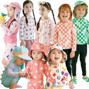 유아 래쉬가드 아기 수영복 세트 여아 남아 아동 키즈 가운 썬햇 플랩캡