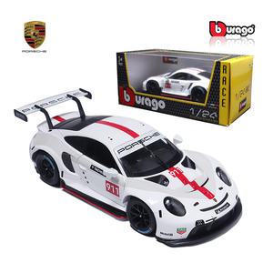 브라고 1:24 포르쉐 911 RSR GT 레이싱 화이트 다이캐스트 모형자동차 키덜트