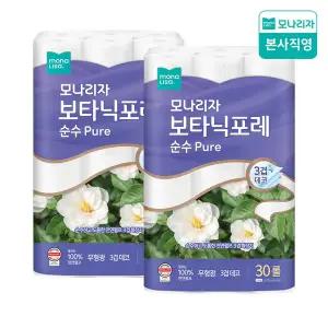 [모나리자] 보타닉포레 순수 27m30롤 x2팩 (천연펄프)
