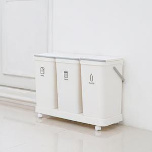 모노플랫 3단 분리수거함 재활용 쓰레기통 1입