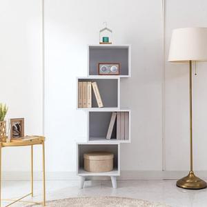 지그재그 칸막이 모던 디자인 오픈형 선반 장식장(4단 60cm 3색) 거실 작은