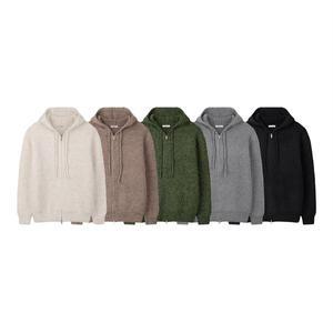 [리빌모아]남자 베이직 심플 골지 니트 후드 집업 점퍼 AS5-JUA-Q021-차콜