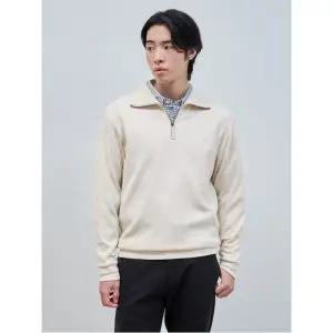 [빈폴멘] 컴포트 울라이크 윙칼라넥 하프집업 티셔츠  아이보리 (BC4X41C230)