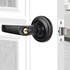 방문손잡이 열쇠형 두꺼운문 도어락 방문손잡이 침실손잡이 화장실문손잡이