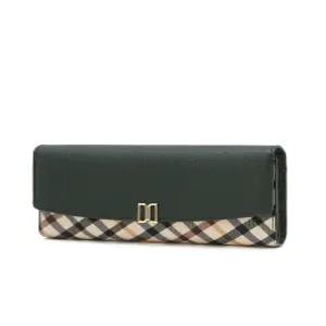 닥스 액세서리 25FW [VICTORIA] 그린 체크배색 가죽 장지갑 DCWA5F441E2