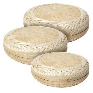 대나무 도시락 석작 원형 (15/22/24cm 떡상자 한과 찬합 곶감 폐백 말석 밥바구니 뚜껑)