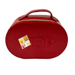 디올 로고양각 레드 애나멜 손잡이 파우치