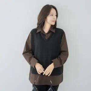 [마담4060]엄마옷 마담4060 어텀베스트 중년여성 데일리 셔츠-RBL2510027-