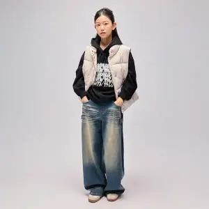 [보리보리/행텐 틴즈]행텐틴즈 여아 풀밴딩 사이드턱 와이드 데님팬츠_244(14540-155-804-10)