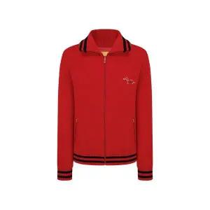 [루이까스텔]여성 배색 라인 방풍 풀 집업 울 스웨터_P406001833