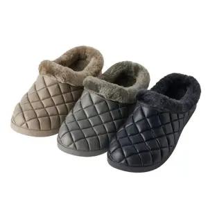 따뜻한 털 슬리퍼 체크 겨울 극세사 누빔 털 슬리퍼 커플 오피스털 푹신한 두꺼운 미끄럼 방한화 방한