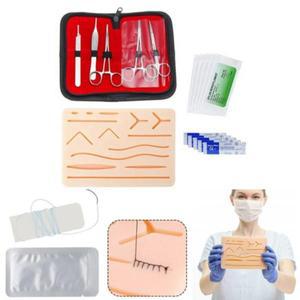 1세트 실리콘 피부 패드 봉합 훈련 키트 외과 의사 의료 실습 외상성 실습