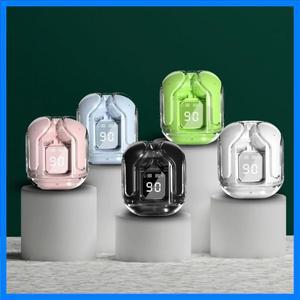 기존 T2 무선 블루투스 이어폰 투명 HIFI 헤드폰 LED 전원 디지털 디스플레이 스테레오 사운드 이어폰 전화