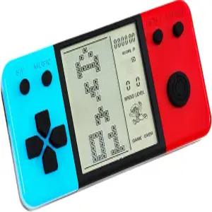 쿠스코프 레트로 브릭 게임 블루-레드 컬러 디자인 내장 26 큐브 블록 레저 엔터테인먼트 전자 퍼즐 /학생