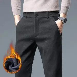 남성 기본 면 바지 겨울 기모 도톰 캐주얼 스트레이트 스판 힛템