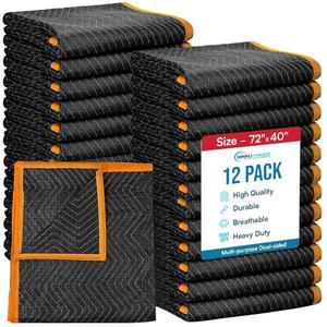 [미국배송] 심플리-매직 헤비 듀티 패딩 무빙 담요 72인치 X 40인치 12팩 포장 이사용 가구 커버