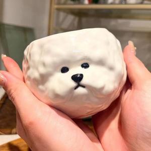 강아 양 식기 비숑 썬아트 밥그릇 찻잔