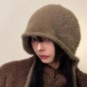 여성 겨울 소프트 스트랩 방한 후드 모자 따뜻 브라운