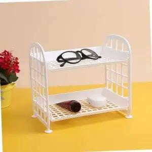2단미니진열대 테이블 정리 2단 미니 선반 화장품 정리대 화이트 WFKPQOK