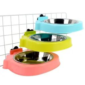 애완동물 철망 부착형 식기 스틸 물그릇 식탁용 애완용 그릇 (WFK6NTO)