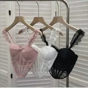 스퀘어넥 크롭탑 민소매 코르셋탑 레이스 끈나시 이너