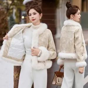 블랙팬서 여성자켓 퍼 일체 기모 도톰 숏 코트 겨울 루즈핏 보온 상의 OPH4