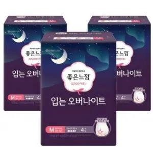 [좋은느낌][좋은느낌] 좋은느낌 입는오버나이트 팬티형생리대 중형 4Px3팩 (42930017)