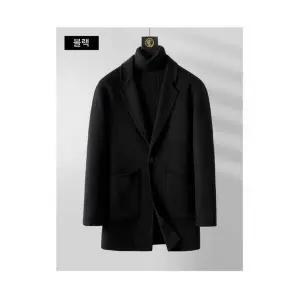 샤오원샵 남자 키작남 정장 자켓 추동 리버시블 울 코트 양복 칼라 손 롱 캐주얼 꾹4