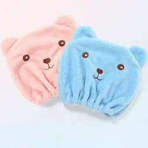 고품질 곰돌이 캐릭터 드라이 타올 극세사 흡수력 머리수건 (WFK9F85)