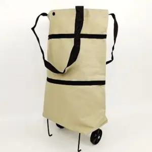 접이식 바퀴 장바구니 마트 카트 베이지색 쇼핑 핸드 (WFKA87W)
