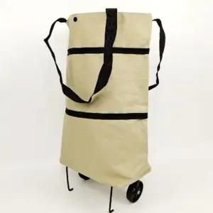접이식 바퀴 장바구니 마트 카트 베이지색 쇼핑 핸드 (WFKA87W)