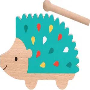 쁘띠 콜라주 해피 헤지혹 타악기 ？ 18mo+ 를 위한 기로 FSC 우드 재활용 포장 리듬 협응력 청각 인식 개선